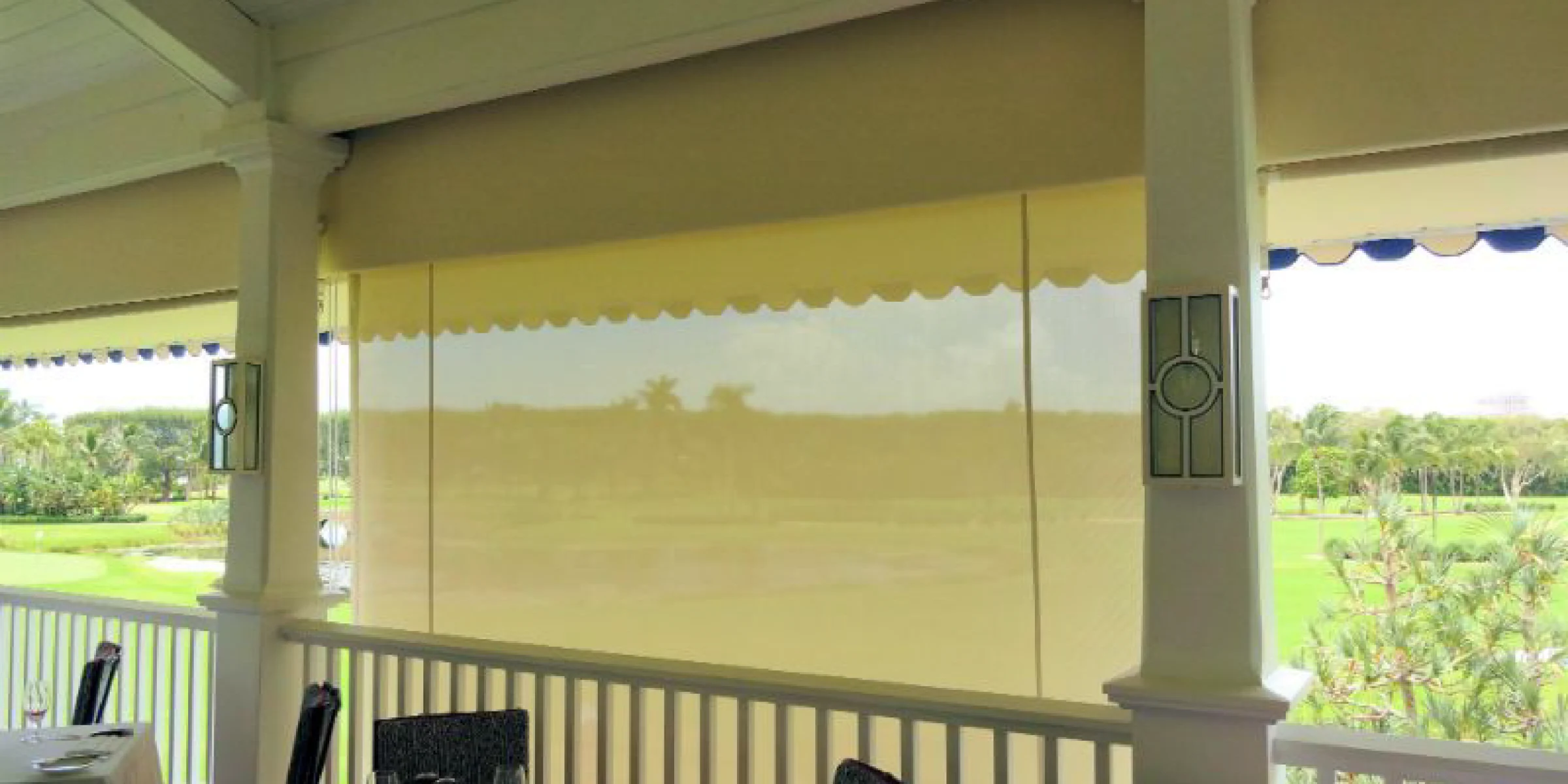 Custom Awnings w/ Roller Curtains - Flagler Steakhouse
