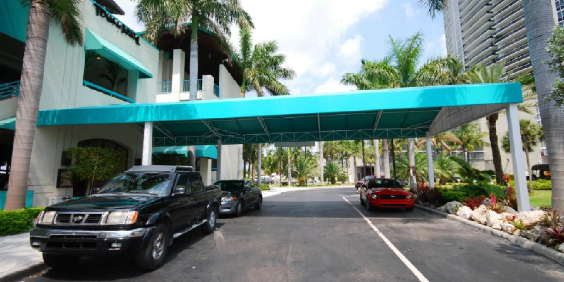Commercial Entrance Canopy installed for Texas de Brazil at the Miami Beach Marina