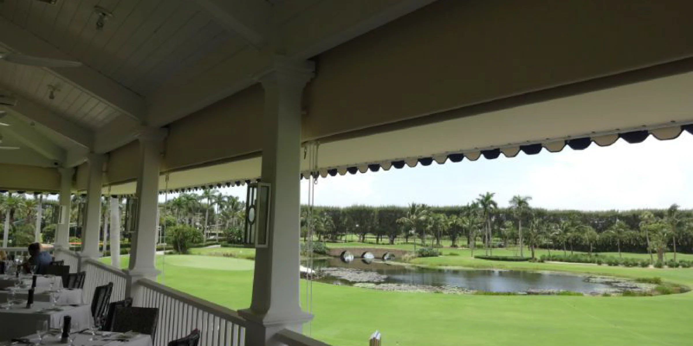 Custom Awnings w/ Roller Curtains - Flagler Steakhouse