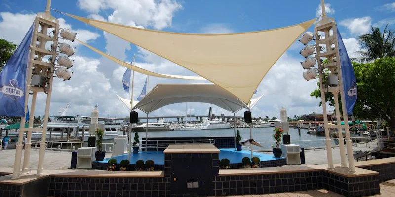Shade-Sails-at-Bayside-Marketplace-by-Miami-Awning Commercial Shadesails for Bayside Marketplace - Miami, FL